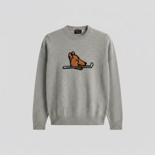 Angus and Grace Go Golfing Cashmere Crewneck Women's Grey
