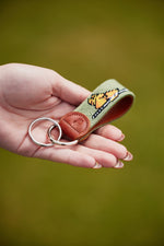 Load image into Gallery viewer, Needlepoint Stitched 7 Mile Beach Key Fob
