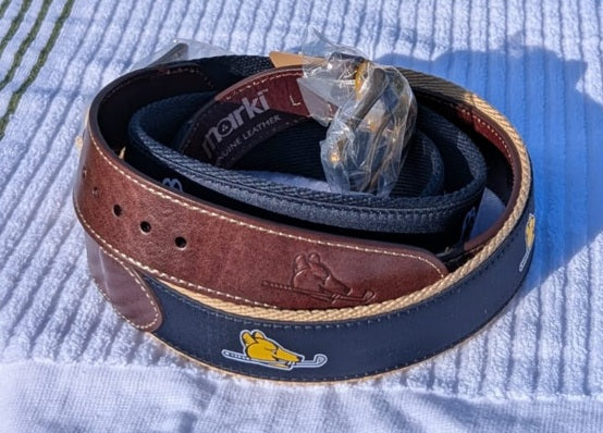7 Mile Beach leather embossed ribbon belt
