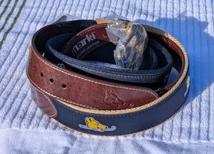 7 Mile Beach leather embossed ribbon belt