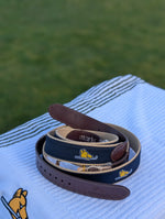 Load image into Gallery viewer, 7 Mile Beach leather embossed ribbon belt
