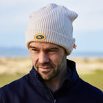 Load image into Gallery viewer, Merino thick knit beanie - Beige and Navy
