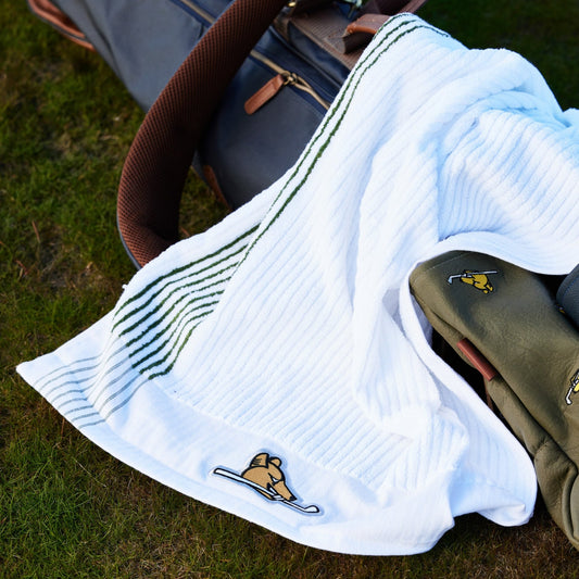 Retro Caddy Towel - White and Green